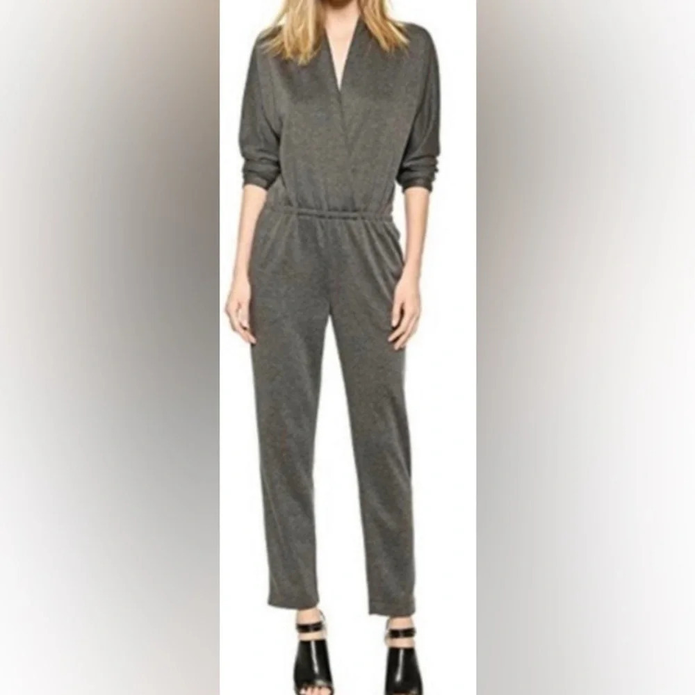 Club Monaco charcoal long sleeve jumpsuit Sz 0